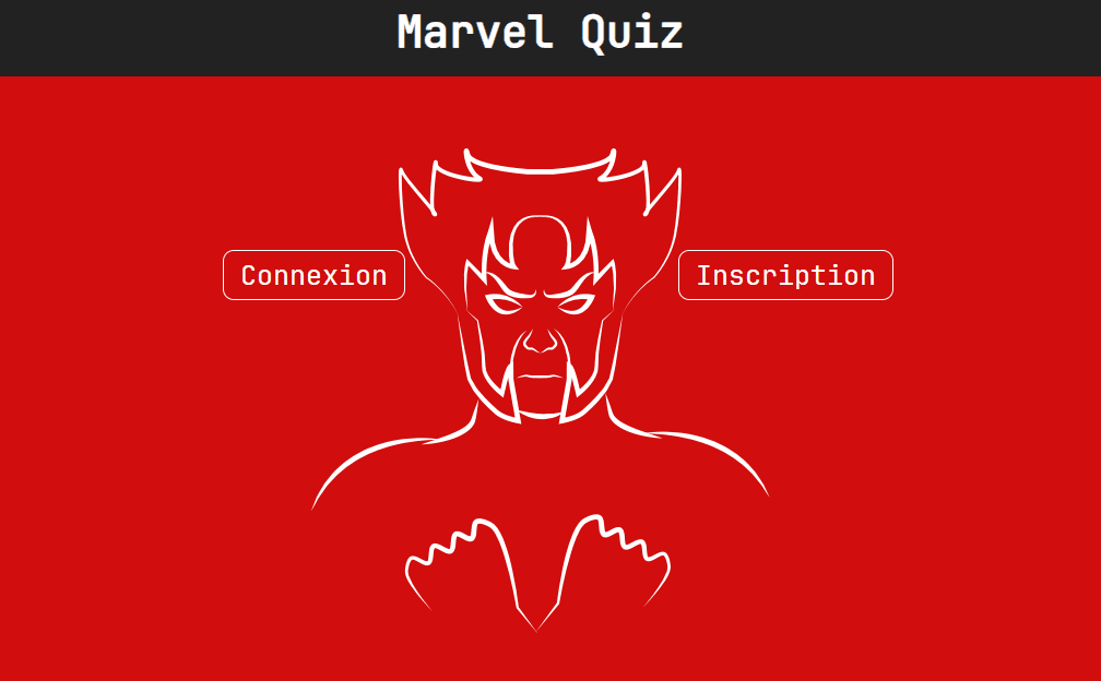 Marvel QUIZ • Login page